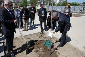 Pierwsze drzewko posadzili rektorzy Uniwersytetu Śląskiego i Uniwersytetu Ekonomicznego w Katowicach